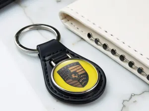 Porsche Personalisierter Schlüsselanhänger Stabiles Leder Stil